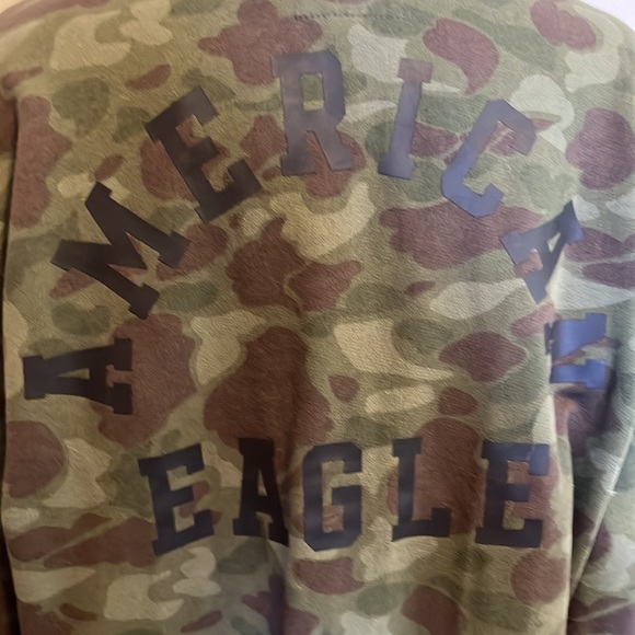 American Eagle Mens Camo Bomber Jacket Size M EUC - Picture 4 of 7